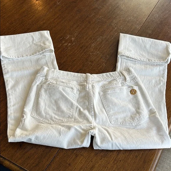 Tory Burch Tory Classic White Denim Jeans Straight NWOT Sz 30 - Picture 4 of 7
